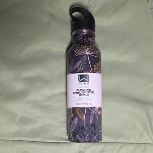 Wellness Flipstraw Stainless Steel Bottle — Gray Floral